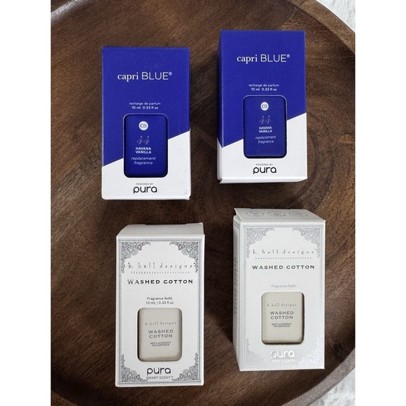 Pura Lot Of 4‎ Fragrance Refills Smart Scent Havana Vanilla Washed Cotton